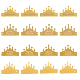 JCKD Pack of 16 Paper Crown Gold Party Crown Paper King Hat (4 Options) Suitable for Parties and Birthday Parties, Universal Birthday Hat for Boys, Girls, Children and Adults