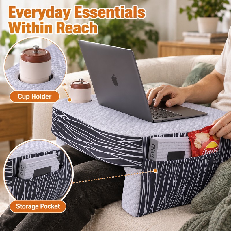 Memory Foam Lap Desk Pillow for Reading & Gaming –