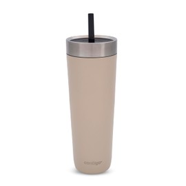 Contigo Unisex-Adult No-Spill Tumbler Isolierte Wasserflasche mit Strohhalm, Braun, 720 ml