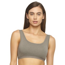 Felina Organic Cotton Bralette for Women, Super Soft & Dyed with Plant-Based Dyes (Medium, Slate)- Wirefree Cotton Bra Top