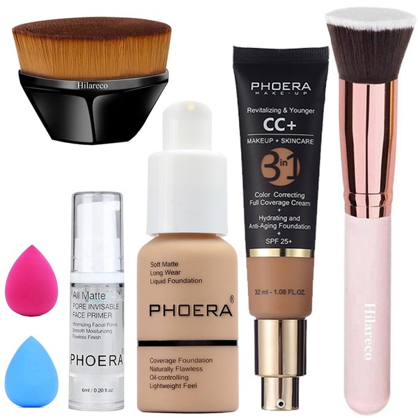 PHOERA Foundation,PHOERA CC Cream Foundation Color Correcting Anti Aging Hydrating