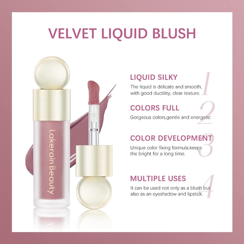 Erinde Liquid Blush Stick for Cheeks, Cream Matte Blush Blush