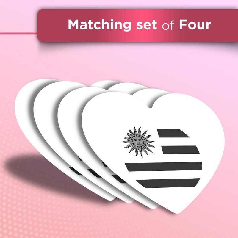 Vinyl Heart Stickers (Set of 4) - BW - America