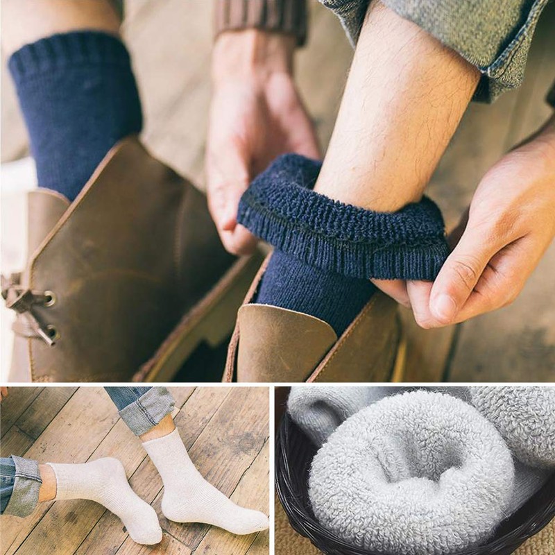 Mens Heavy Thick Wool Socks - Soft Warm Comfort Winter