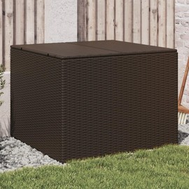 ZJMTOCYU Durable Garden Storage Box for Cushions and Outdoor Items, Removable Water-Resistant Bag, Brown Rattan Look