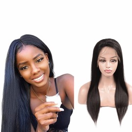 Anemone 13x4 Lace Front Wigs Human Hair Pre Plucked Straight Lace Front Wigs For Black Women Human Hair Glueless Frontal Wigs Human Hair 180% Density (24 inch)