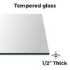 STONELITE FURNITURE Glass Table Tops (Rectangular, 24x48)