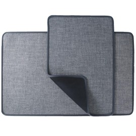 Bathroom Rugs Sets 2 Piece,Ultra Thin Magic Mat Bathroom Rug Non Slip Bath Rugs Quick Dry Absorbent Bath Mats for Bathroom Floor,Shower,Sink(24" x 16" Plus 32" x 20",Grey)