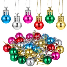 Pack of 24 Shatterproof Christmas Baubles Mini Christmas Baubles Holiday Christmas Tree Decoration 2 cm (Mixed Colour)
