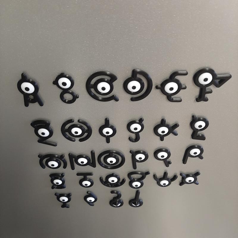 Unown Fridge Magnets - Shiny Unown and Custom Words -