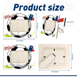 Aneco 12 Pieces Soccer Picture Frame 8x10 Inch Soccer Pattern Photo Frames Soccer Wooden Photo Frame Display 4x6 Inch Photos for Tabletop Home Hotel Office Decor for Sports Theme Party Gifts