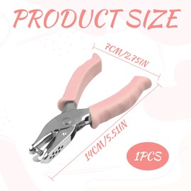 3mm Single Hole Punch for Crafts Handheld Metal Small Hole Punch Single with Soft Grip - Pink Single Hole Puncher,Small Single-Hole Pliers for DIY Crafts,Cards,Tags,Home,School & Office(Pink)