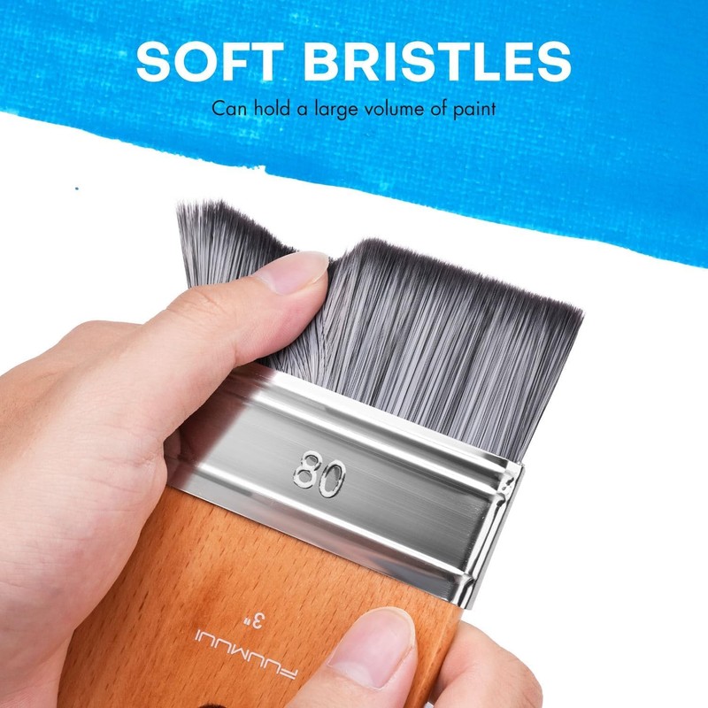 Paddle Surface Brush Set - 4 Pieces Premium Synthetic Painting