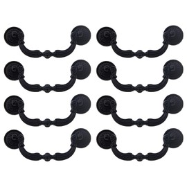 SUPERFINDINGS 8 Set Vintage Bail Pull Griffe 3.74 Zoll Loch Mitte Schwarze Griffe Legierung Drop Pulls Dekorativer Schrankgriff Swing Dresser Pulls Griff