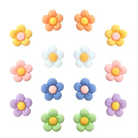 14pcs Floral Shoe Charms for Girls, Flower Shoe Accessories in 7 Colors Cute Shoe Decoration Charms for Women, Teens, and Kids