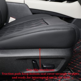 coverdream Custom Seat Covers Compatible with Select Nissan Sentra 2013 2014 2015 2016 2017 2018 2019 Models - Leatherette (Red/Black,Full Set)