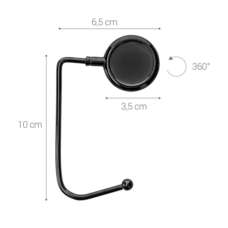 kwmobile 2 x Table Handbag Holder Hook - Non-Slip Bag