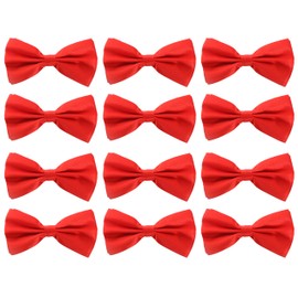 ILOVEFANCYDRESS Adults Red Plain Bow Tie One Size - perfect for Clown dress up, Dance & Stage Shows - Pack Of 1