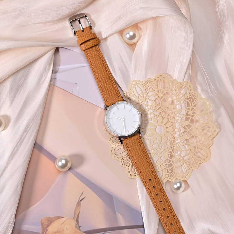 WOCCI 20mm Grace Leather Watch Band for Ladies, Top Grain