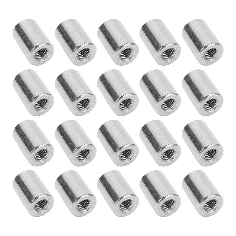 20Pcs Coupling Nut Round Rod Connector 304 Stainless Steel Female