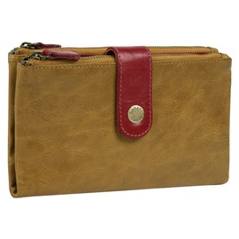 bruno banani Genuine Leather Women's Wallet RFID Protection, Many Compartments, Suitable for Everyday Use, Classic Design, Versatile, 021763, yellow