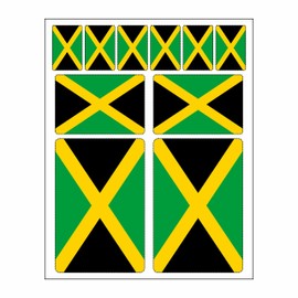 Pack of 10 Flag Stickers Jamaica Car Sticker Set