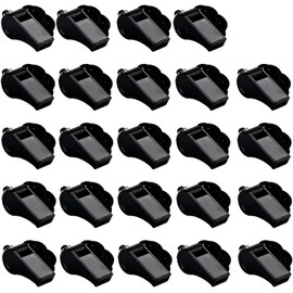 Seakii 24 Pack 120dB Loud Referee Whistles with Lanyards – Heavy-Duty Black Sports Whistles for Coaches, Referees, and Team Events