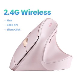 UGREEN Vertical Mouse Bluetooth 5.0 & 2.4G Wireless Ergonomic Mouse with 5 Buttons, 4000 DPI, Balck & Pink Ergonomic Mouse Compatible with PC/Laptop-Deals for You:_Pink-2.4G Model