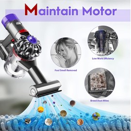 4 Pack Replacement Filter Kit for Dyson V7 V8 Animal Absolute Motorhead Carbon Fiber V8+ V7 Absolute V7 Animal Pro Plus Vacuum 2 Pre & 2 Post Filters for V8 Compare to Part # 965661-01 & 967478-01