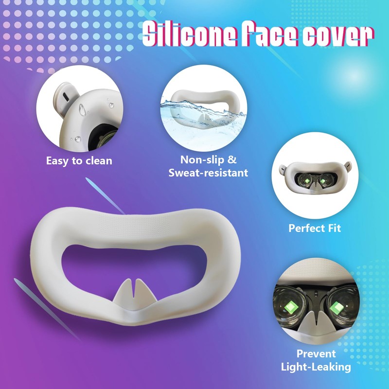 4Pcs VR Silicone Face Pad Replacement for Meta/Oculus Quest 2