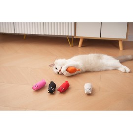 EarthPETS Catnip Toy for Cats,with Catnip Filled Cartoon Mice Face Cat Teething Chew Toy, Emoji Face Catnip Plush Toy 5 Pcs Set