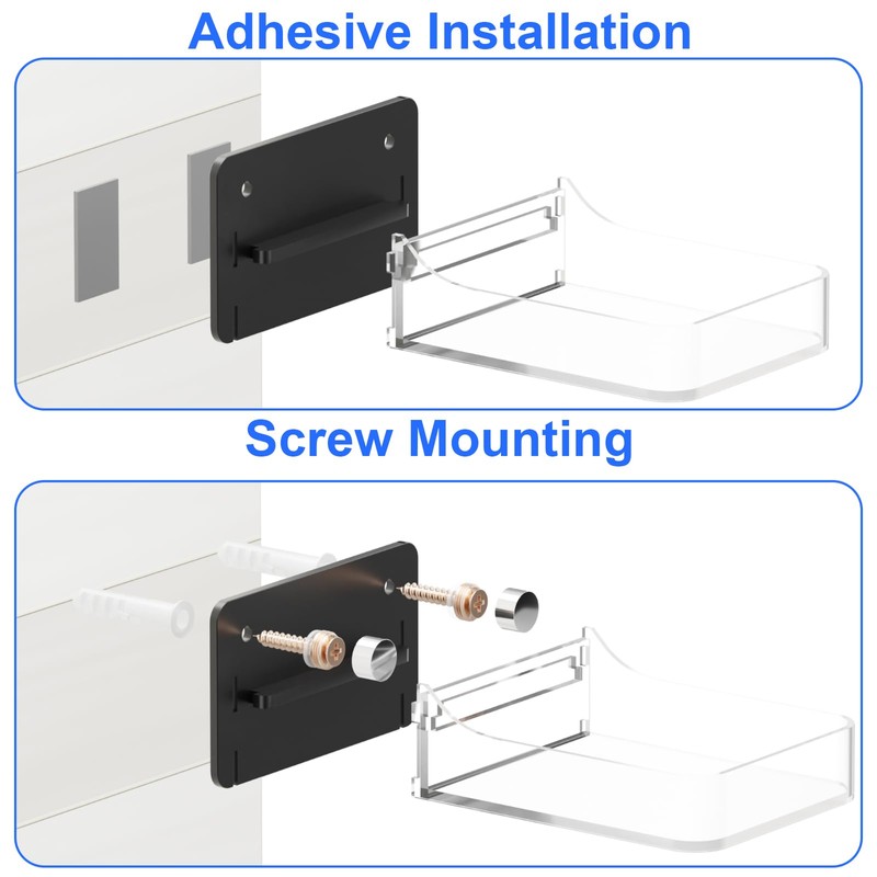 2 Pack Acrylic Dispenser Drip Tray Wall Mount Removal Soap