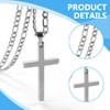 LQIOACU 1 Stück Kreuz Kette Herren Edelstahl, Kreuz kette silber,