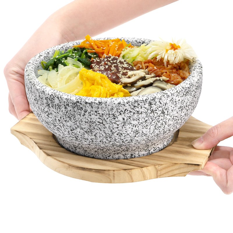 Acshio Dolsot Bibimbap Bowl, 27 Oz Korean Stone Bowls Cooking