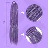 Upgraded Purple Braiding Hair Extension Mix Tinsel, Pre Stretched Braiding