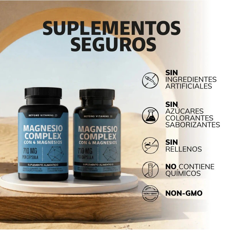 Kit Beyond Vitamins Magnesio Complex Citrato Polvo Glicinato Gluconato Óxido