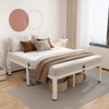 ROIL 18 Inch White Full Size Bed Frame with Rounded