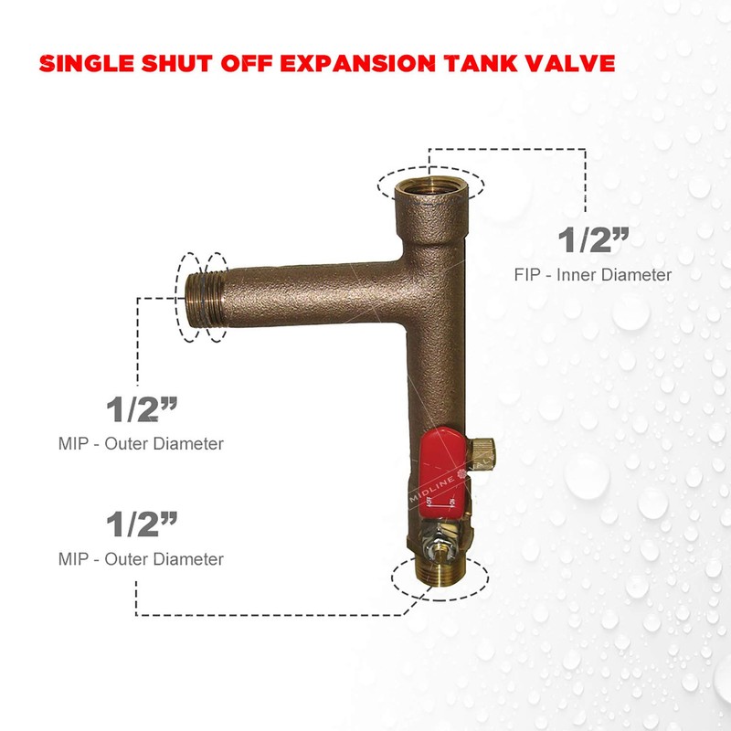 Midline Valve S3766 Expansion Tank Isolator Valve, with Drain, Heating