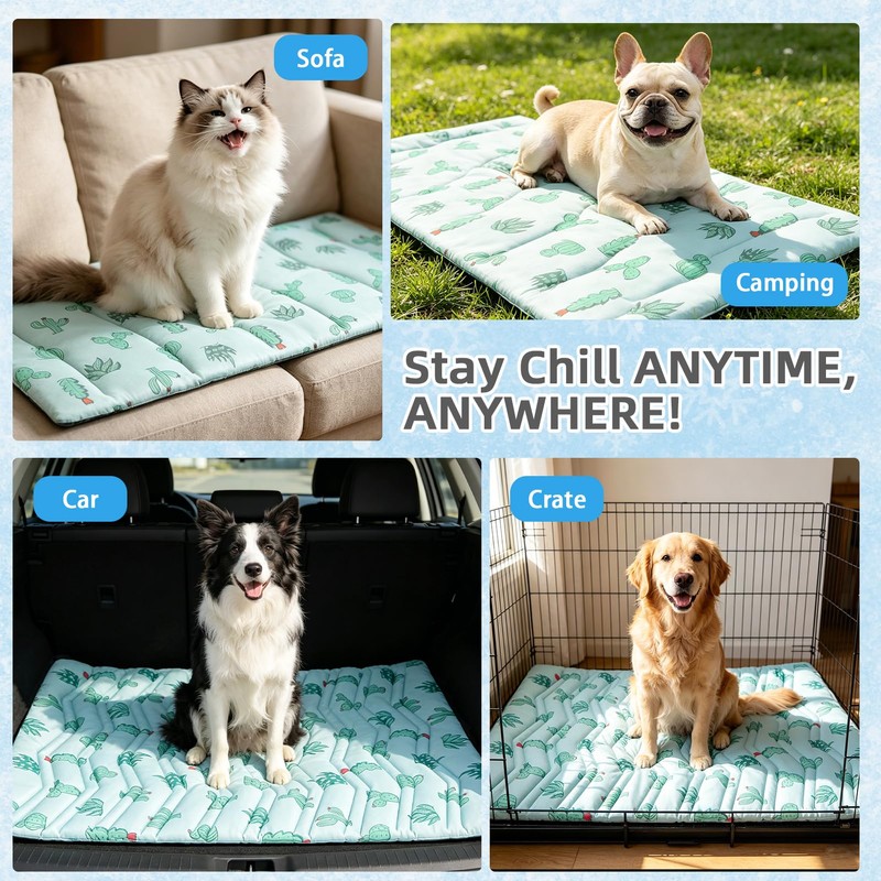 Dog Cooling Mat Extra Large, Q-Max>0.5 Double-Sided Thickened Breathable Cooling
