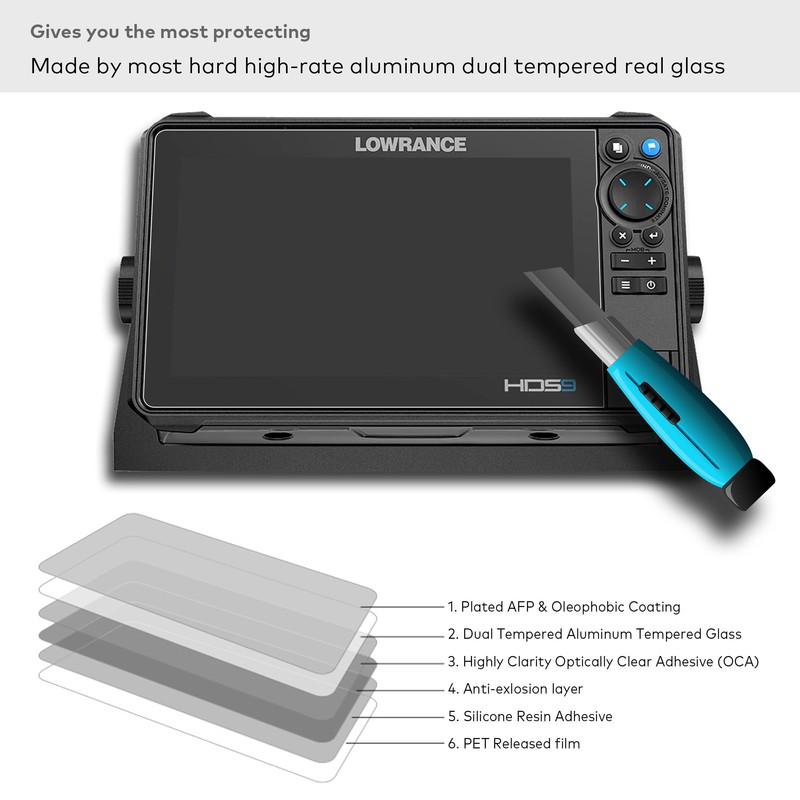 INNOSURE Premium Tempered Glass Screen Protector for Lowrance HDS-9 Live