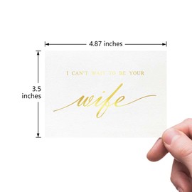MAGJUCHE I Can't Wait To Be Your Wife, Gold Foil Wedding Day Card For Groom Husband, Wedding Cards-parent