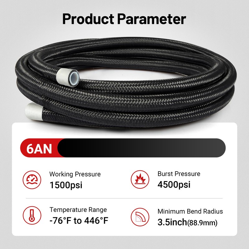EVIL ENERGY 6AN 8AN PTFE Fuel Line Kit, AN6 AN8