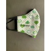 Face Mask triple Layer Handmade Washable Cloth Green Heart