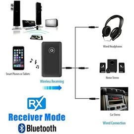 Bluetooth Adapter Audio 5.0, 2-in-1 Bluetooth Sender Empfänger, Bluetooth Transmitter Receiver Klinke 3,5 AUX für Kopfhörer, Lautsprecher, Stereoanlage, TV, Laptop