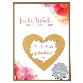 JoliCoon Will you be my godmother scratch card - Godmother proposal card with envelope - Dream