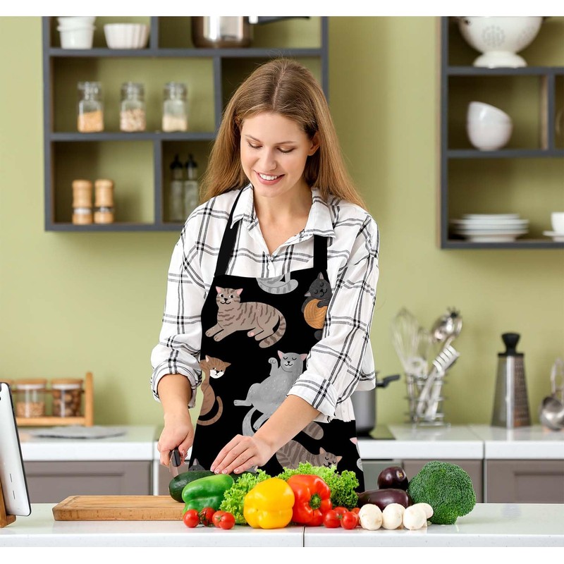BGBDEIA Cats Apron Adjustable Neck Bib Apron for Men Women,Suitable