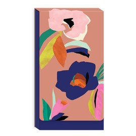 Punch Studio Tall Note Pads - 75-Sheet Playful Patterns Notepad with Fold-Over Cover & Magnet Closure, 6" x 3.25", Floral