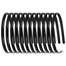Amariver 12Pcs Plastic Headband for Women Black Headband Thin Plain Head Band Skinny Headband with Teeth DIY Hair Bands Teeth Comb Headbands Hair Accessories for Women Girls
