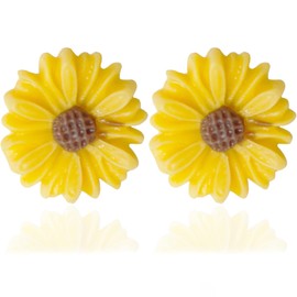 BUKEQILA Women's Earrings Flower Ear Stud Earrings 925 Sterling Silver Sweet Little Daisy Summer Earrings Flower Jewellery Earring with Gift Bag Super Christmas Gift, Silver