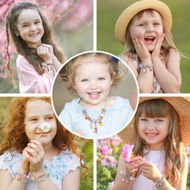 KaeKid Charm Bracelet Making Kit, 68PCS DIY Beaded Jewelry Making Kit (Color)